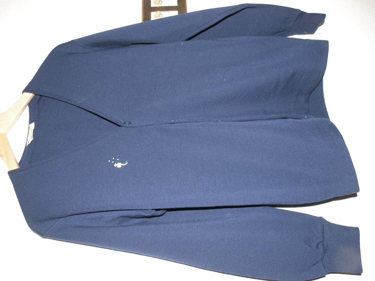 FUKUZO カーディガン　ビンテーシ　レトロなデザイン　横浜元町　日本製　ブルーMOTOMACHI YOKOHAMA フクゾー