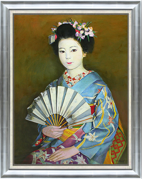 オンラインショップ通販 真作保証 弦田英太郎20号舞妓 名鑑920万