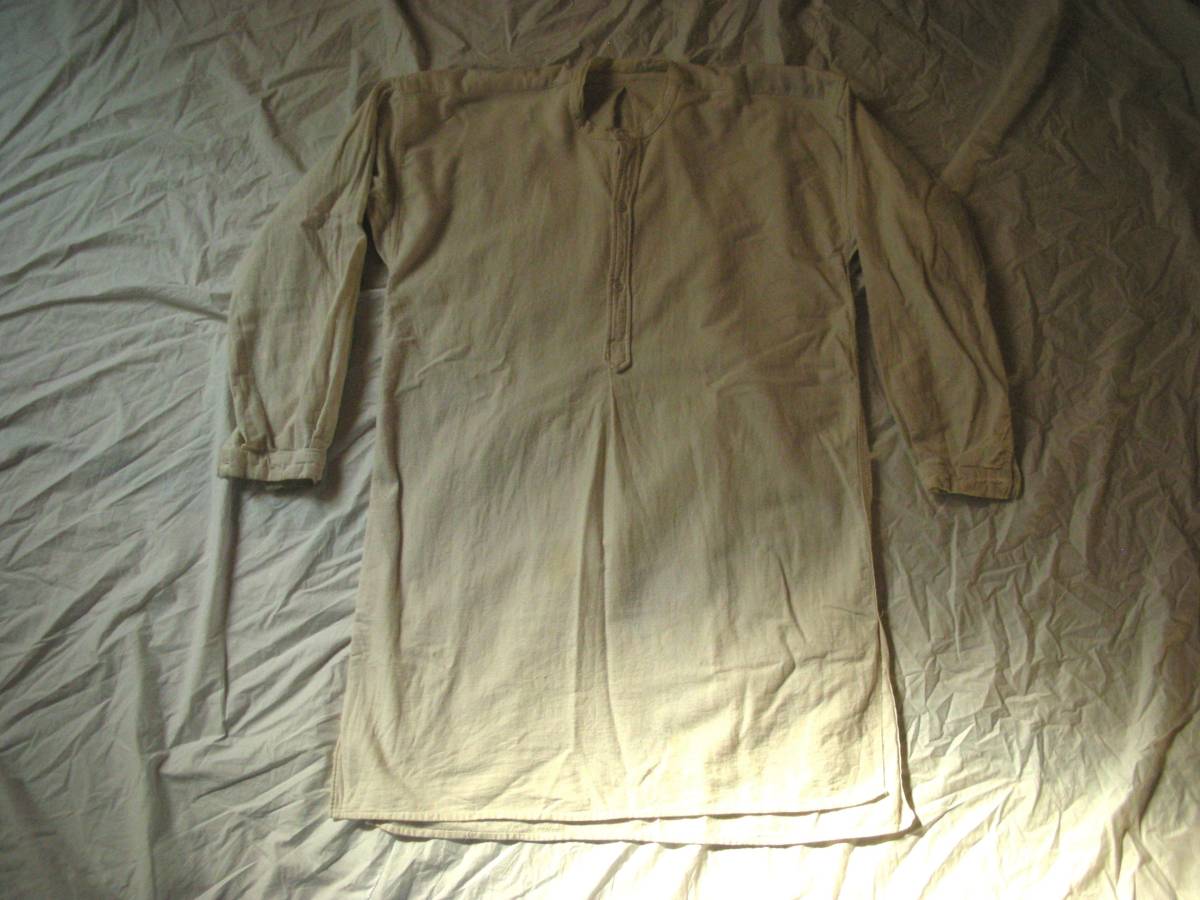 【赤字超特価，爆買い】 最終 フランス アンティーク ワンピース スモック シャツ ノーカラー 長袖 ビンテージ グランパ ネル 30s ワーク(Lサイズ)｜売買されたオークション情報、yahooの商品情報をアーカイブ公開 - Lサイズ