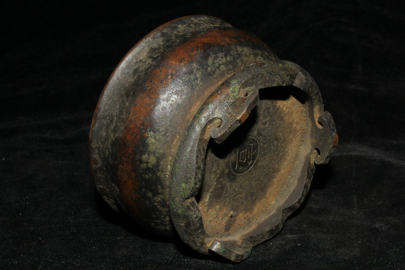 銅 細工 二龍戯珠薫香炉 香道具 仏具 工芸品 極上品 出土