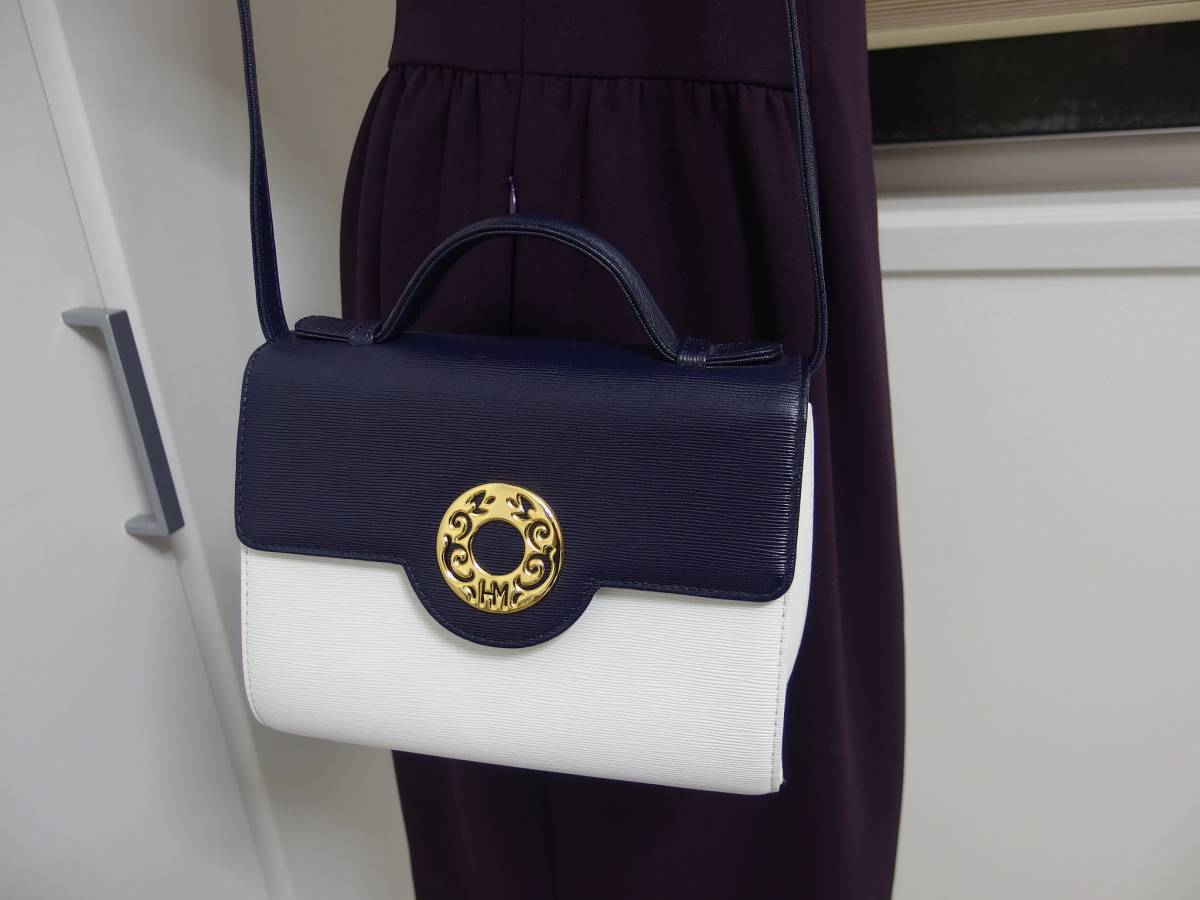 新品 ハナエモリ 森英恵 2way バッグ ハンドバッグ ショルダーバッグ 