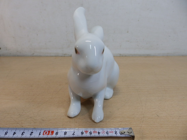 ☆有田焼 銘有り 一陶 兎 ウサギ焼き物 置物！K4097-80_3