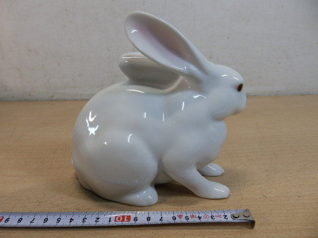 ☆有田焼 銘有り 一陶 兎 ウサギ焼き物 置物！K4097-80_4