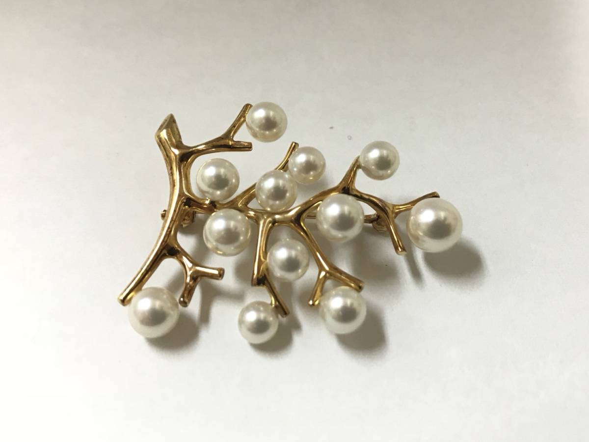幸福の木 ブローチ MIKIMOTO ミキモト Kofuku no ki パール ピン 