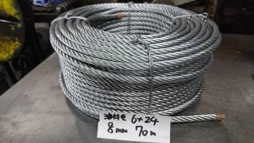 メッキ ワイヤーロープ 8mm 70m巻 （日本製）