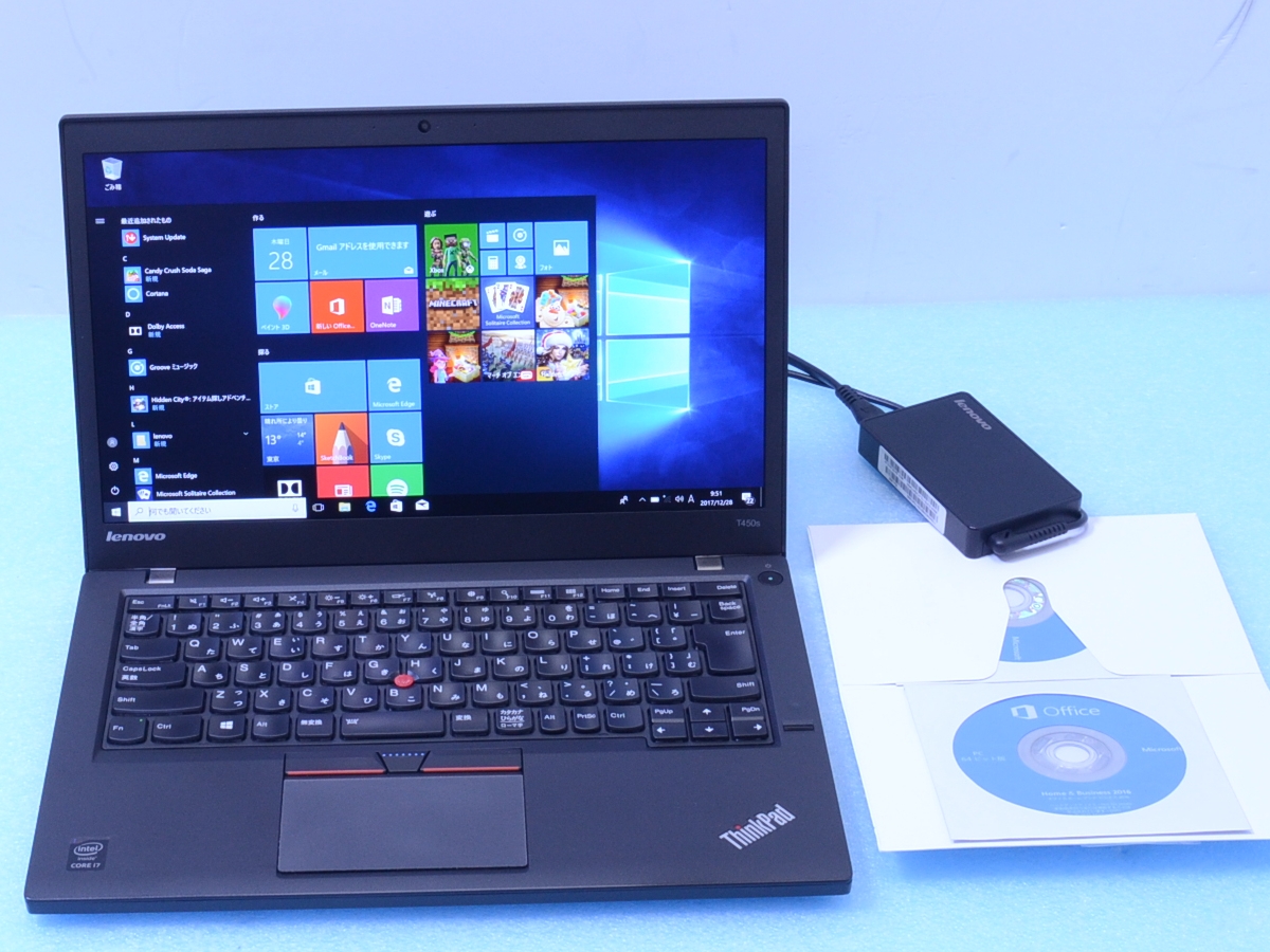 Lenovo ThinkPad T450s スリム Core i7 5600U 12GB SSD 256GB FHD 