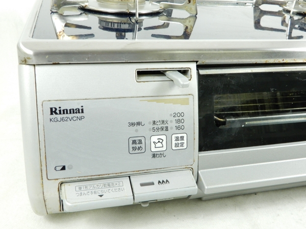【中古】 Rinnai リンナイ KGJ62VCNP 都市ガス ガステーブル ガスコンロ 中古 Rinnai リンナイ KGJ62VCNP RTS62WLR-L 都市ガス ガステーブル