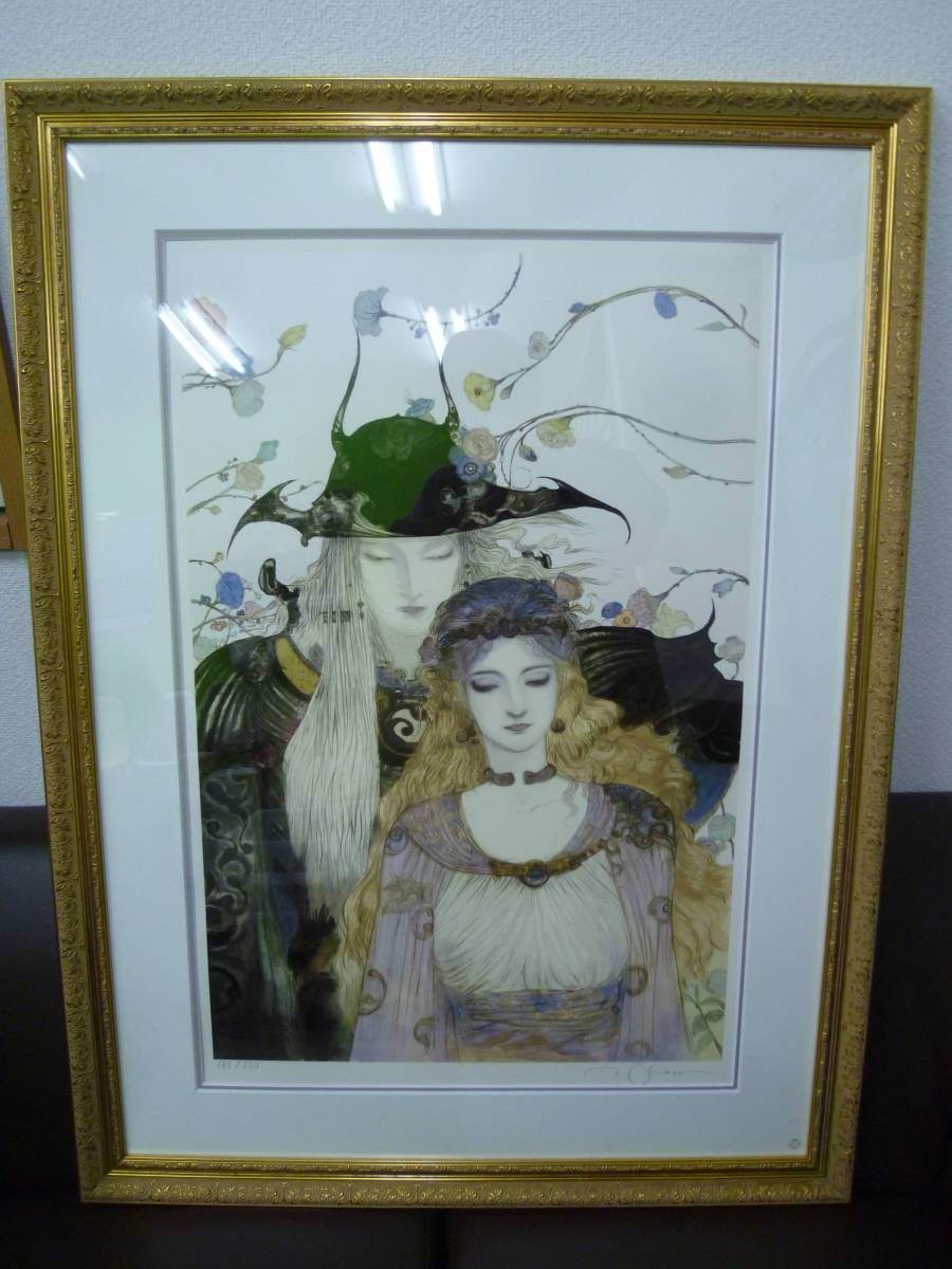 絵画祭 天野喜孝 YOSHITAKA AMANO 花と騎士 FLOWER AND KNIGHT シルク 