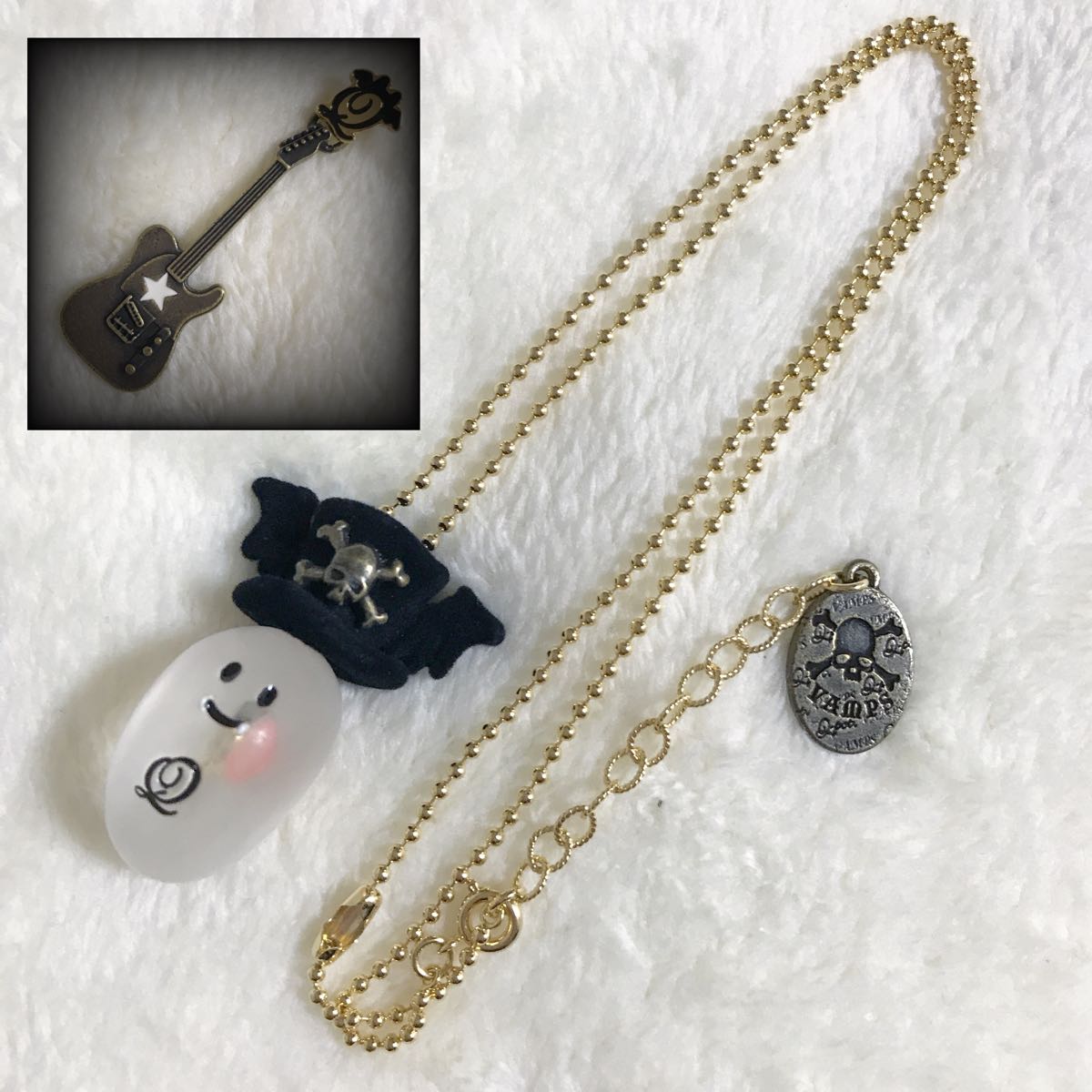 Q-pot. ×VAMPS HYDEゴーストネックレス+K.A.Zギターチャーム おばけ_1