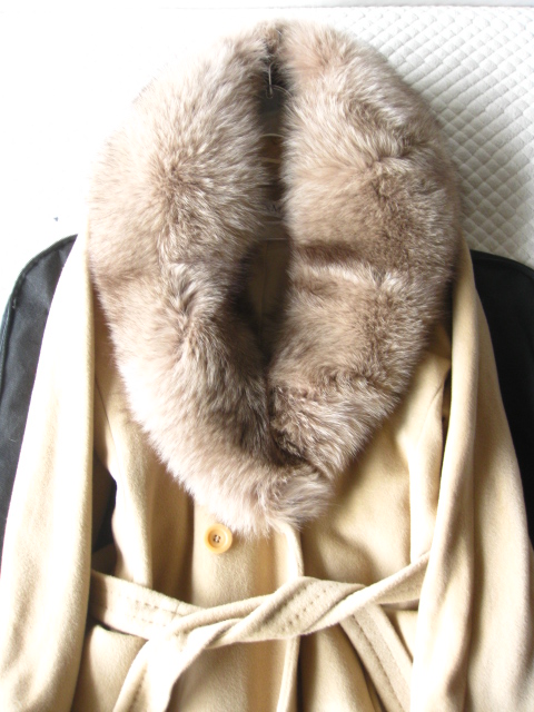 MAXMARA マックスマーラ 最高級フォックスファー付きカシミヤ混ベルト 