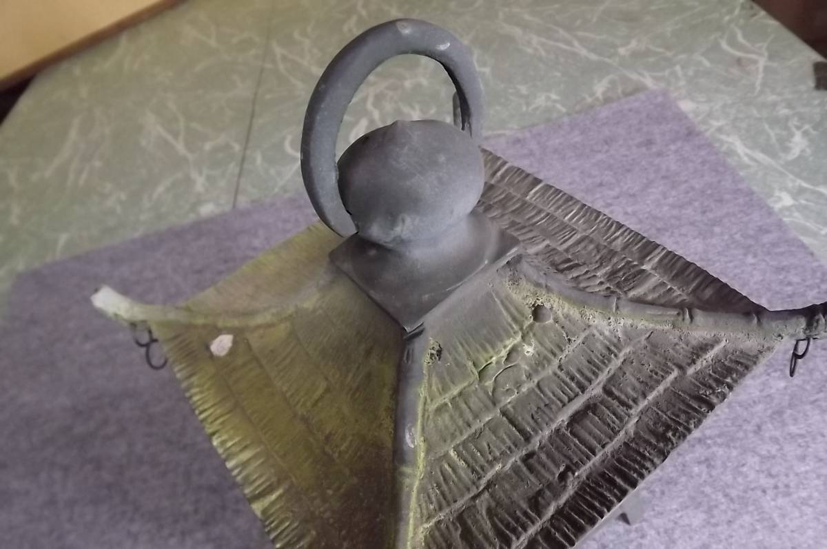 □骨董 青銅製 小振り 吊り灯篭