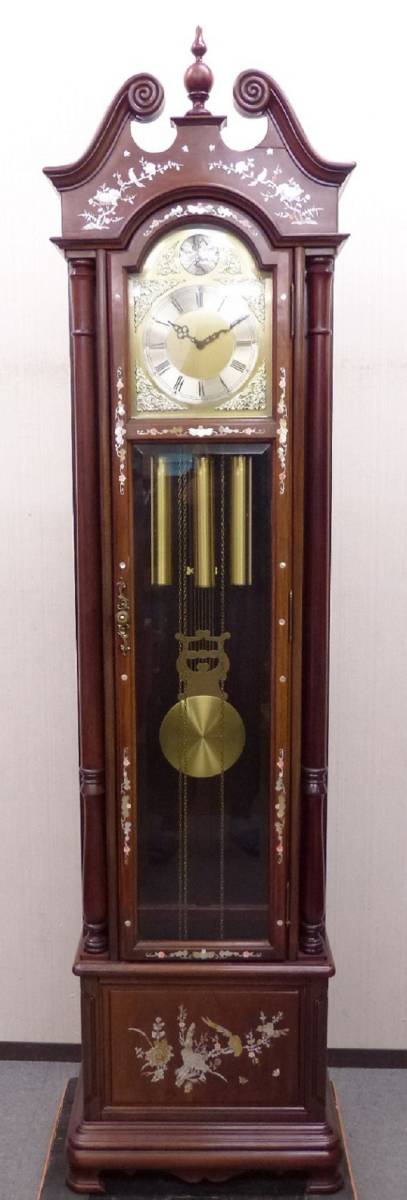 ◇登山◇ドイツ製時計 Tempus Fugit ホールクロック 螺鈿細工 重錘式 
