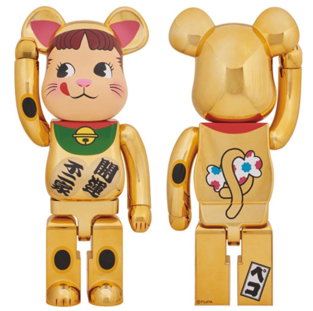 BE@RBRICK 招き猫 ペコちゃん 金メッキ 1000％ 新品未使用 ベア 