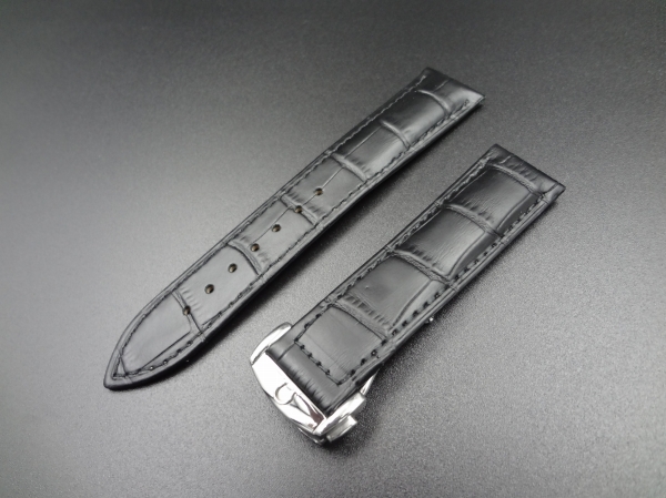 レザーベルト ブラック ラグ幅 20cm◇OMEGA オメガ対応◇交換用 シーマスター スピードマスター