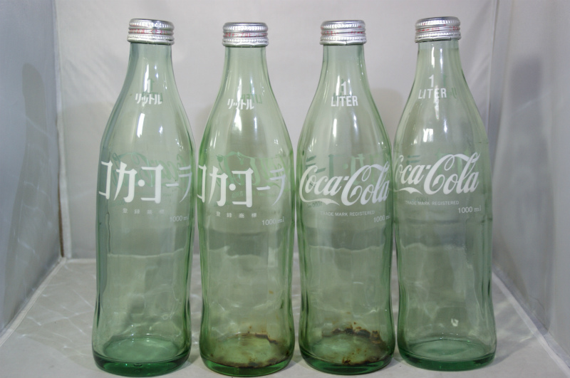 レトロ コカコーラ1リットル瓶 2本Coca-Cola ガラス瓶 未開封 昭和