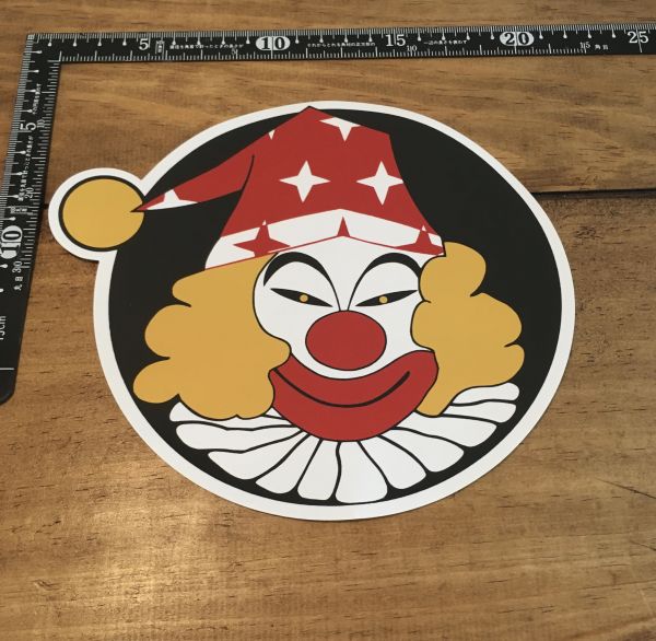 暴走族/ステッカー/ピエロ/顔/サイズ大/コレクション放出/美品_1