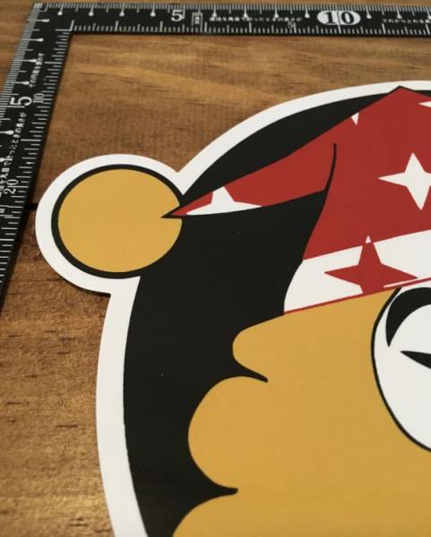 暴走族/ステッカー/ピエロ/顔/サイズ大/コレクション放出/美品_2