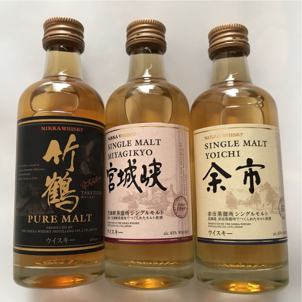 ニッカ 竹鶴 余市 宮城峡 50ml 3本セット ミニチュア ミニボトル