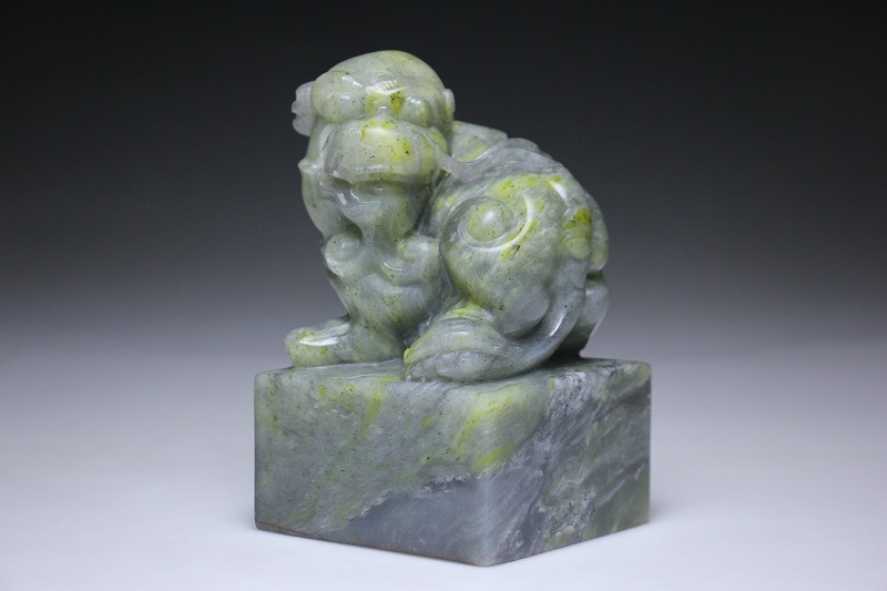 寿山石善伯洞 貔貅樣 篆書印 中国書道品 高13cm CY28CC12A 【公式通販】