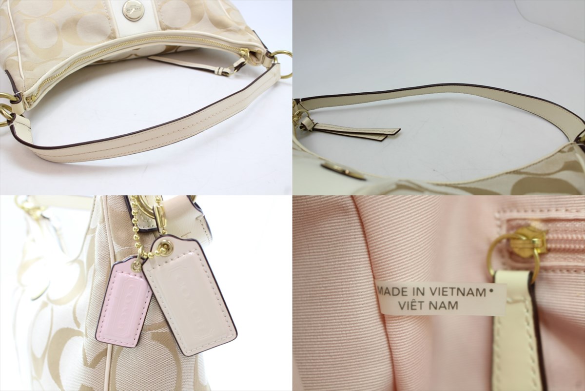 ▽ 美品 COACH コーチ F21873 シグネチャー ショルダーバッグ 2WAY 