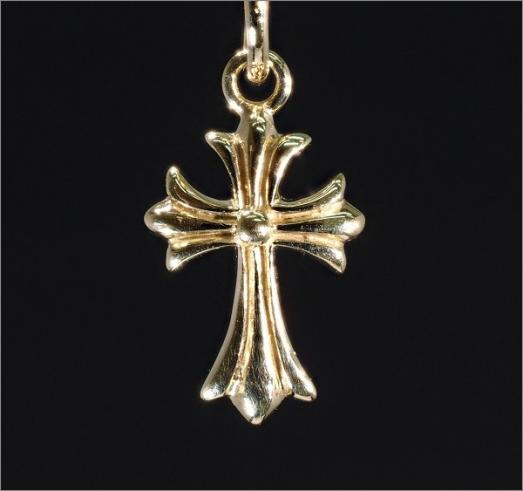 【18金】 ベビー ファット クロス ネックレス 18K/刻印有 (検 クロム S112-2