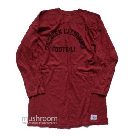  黒染み込みプリント 1960'S70'S CHAMPION SOUTHERN CALIFORNIA フットボールTシャツ タタキタグ 50 チャンピオン ビンテージ オリジナル(半袖Tシャツ)｜売買されたオークション情報、yahooの商品情 男性用