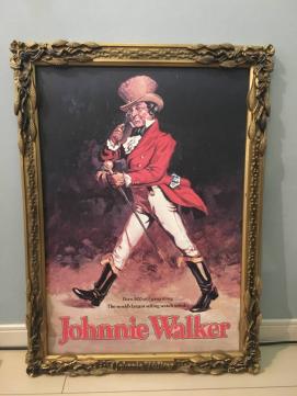 稀少!! 非売品 ジョニー・ウォーカー額入りポスター／1970年代