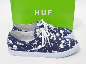 HUF ハフ SUTTER スニーカー US11 29.0cm BLUE HAWAIIAN ブルーハワイアン 総柄 CANVAS SNEAKER キャンバス SKATE SHOES スケートシューズ