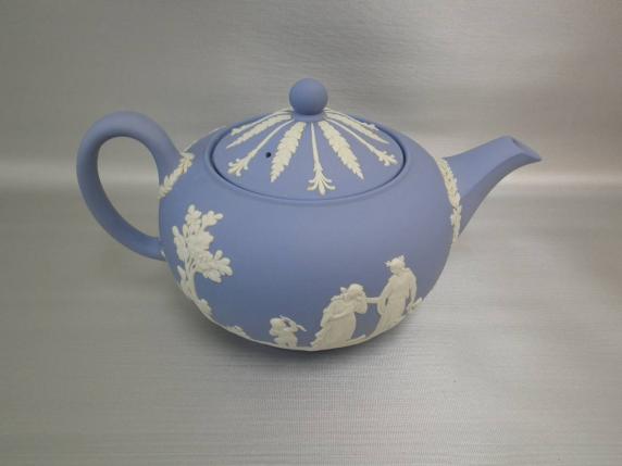 ☆1円～☆ウェッジウッド ジャスパー ティーポット ブルー WEDGWOOD☆