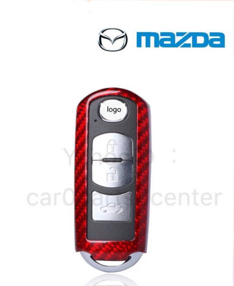 マツダ用 リアルカーボン製 高級スマートキーケース 赤 限定色 ロードスター ND5RC NDERC アクセラ BM BY アテンザ GH GJ デミオ CX-3 CX-5