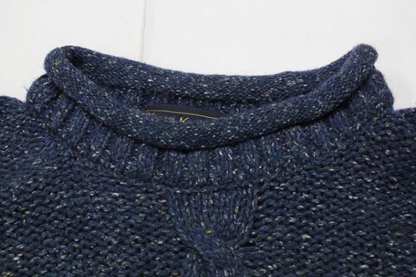 イギリス製Skye Knitwearネップ入りロールネックアランニットセーター