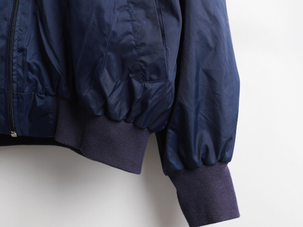 90's■ノーティカ NAUTICA ライナー付 ビッグプリント フルジップ ナイロンジャケット( メンズ L程 ) 紺 ネイビー ジャンバー 古着 中古
