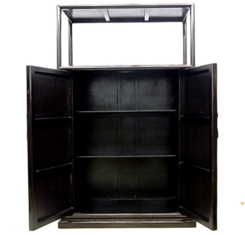 ab3678 中国古玩 唐木 茶箪笥 茶棚 飾り棚 漢詩 彫刻 木製 唐木 花梨