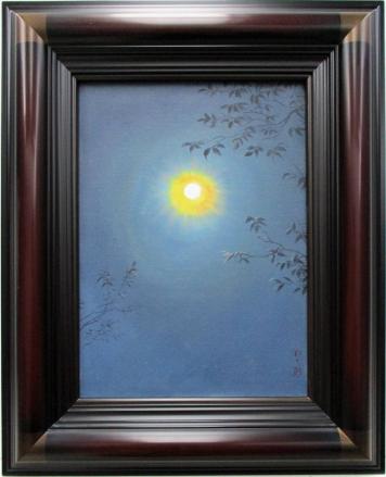 ●●● 油絵 高島野十郎 肉筆 風景画 サイン有 F4号サイズ 豪華額縁 油彩 ●●●