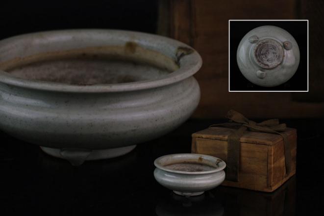 龍泉窯 青磁三足香炉 博物館展示品 龍泉三 0 宋時代 来歴有