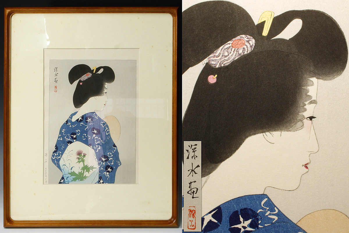 木版画 楊洲周延徳川時代 貴婦人の図浮世絵 大奥 美人画 /HANA/逸品