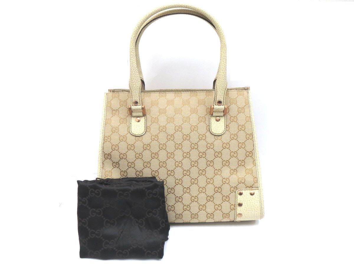 安い，人気セール 30668 良品 GUCCI グッチ 124260 キャンバス GG ハンドバッグ(その他)｜売買されたオークション情報、yahooの商品情報をアーカイブ公開 - オークファン かばん、バッグ
