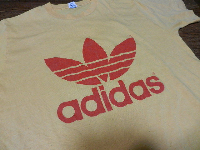 M-5 USA製・ビンテージタグ！アディダス/adidas BIGロゴ Tシャツ 