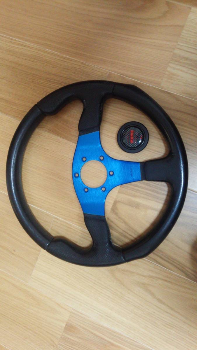 MOMO DRIFTING 35パイ ブルー モモ形状 MOMO ステアリング ブルー モモ