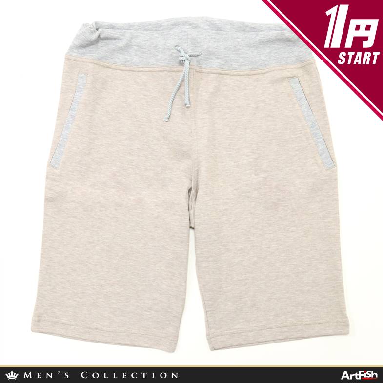 ind ハーフイージーパンツ｜ MARcourt Swifty メンズ セットアップ 1円 新品 DORIANI【伊】Mサイズ イージー ハーフパンツ ストレッチ ジャージー イタリア製バイカラー 茶ブラウン×グレー ドリアーニe518*M