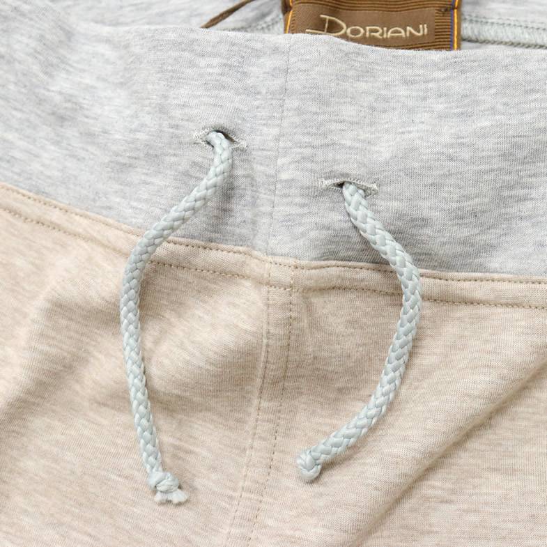 ind ハーフイージーパンツ｜ MARcourt Swifty メンズ セットアップ 1円 新品 DORIANI【伊】Mサイズ イージー ハーフパンツ ストレッチ ジャージー イタリア製バイカラー 茶ブラウン×グレー ドリアーニe518*M