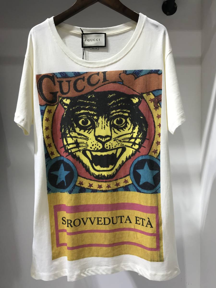 グッチ Gucci タイガープリント Tシャツ 白色 サイズm 半袖シャツ 売買されたオークション情報 Yahooの商品情報をアーカイブ公開 オークファン Aucfan Com
