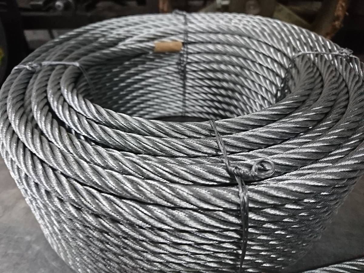 8mm ワイヤーロープ （日本製） メッキ 50m巻 50mの通販 メッキ 
