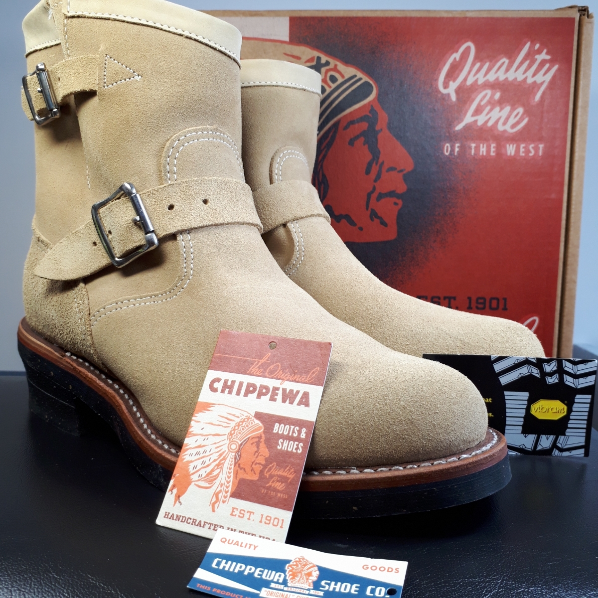 チペワCHIPPEWA 1901M13 スエードショートエンジニアブーツ 8E 元箱付 