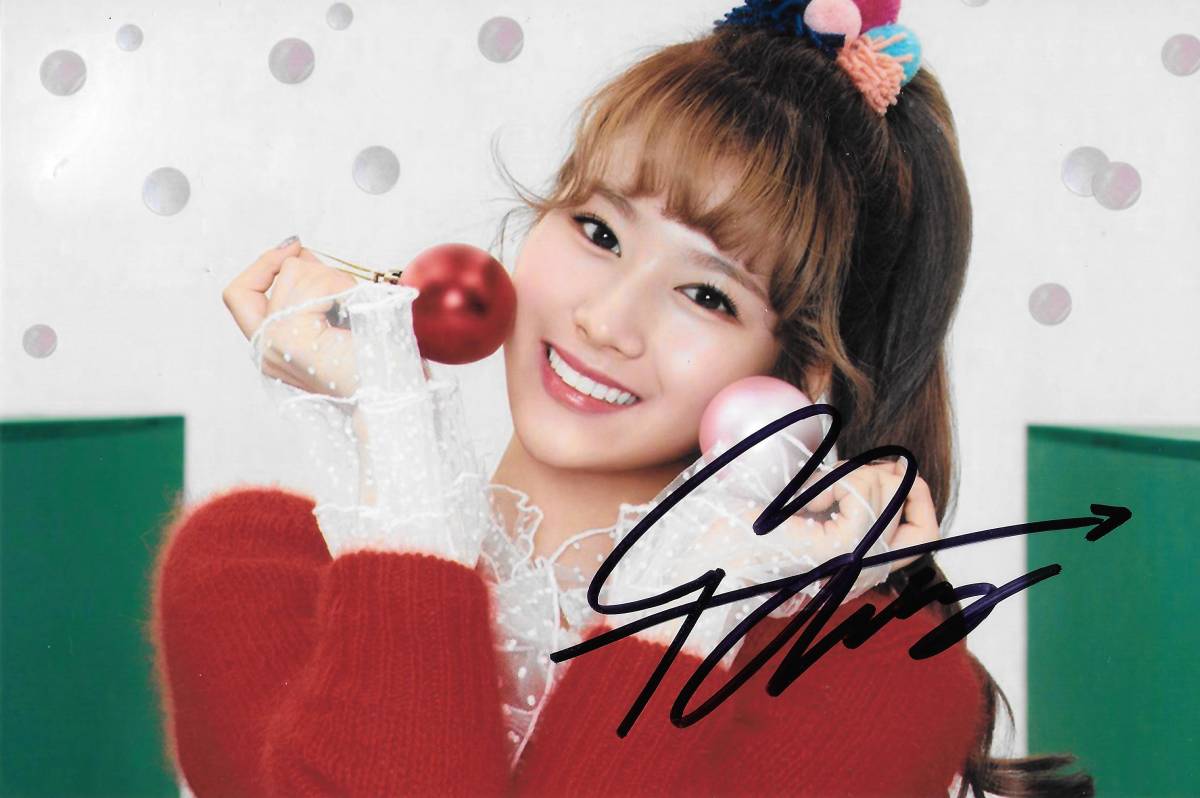18.1☆TWICE☆「Merry&Happy」 サナSANA直筆サイン入り公式写真 9 証明 