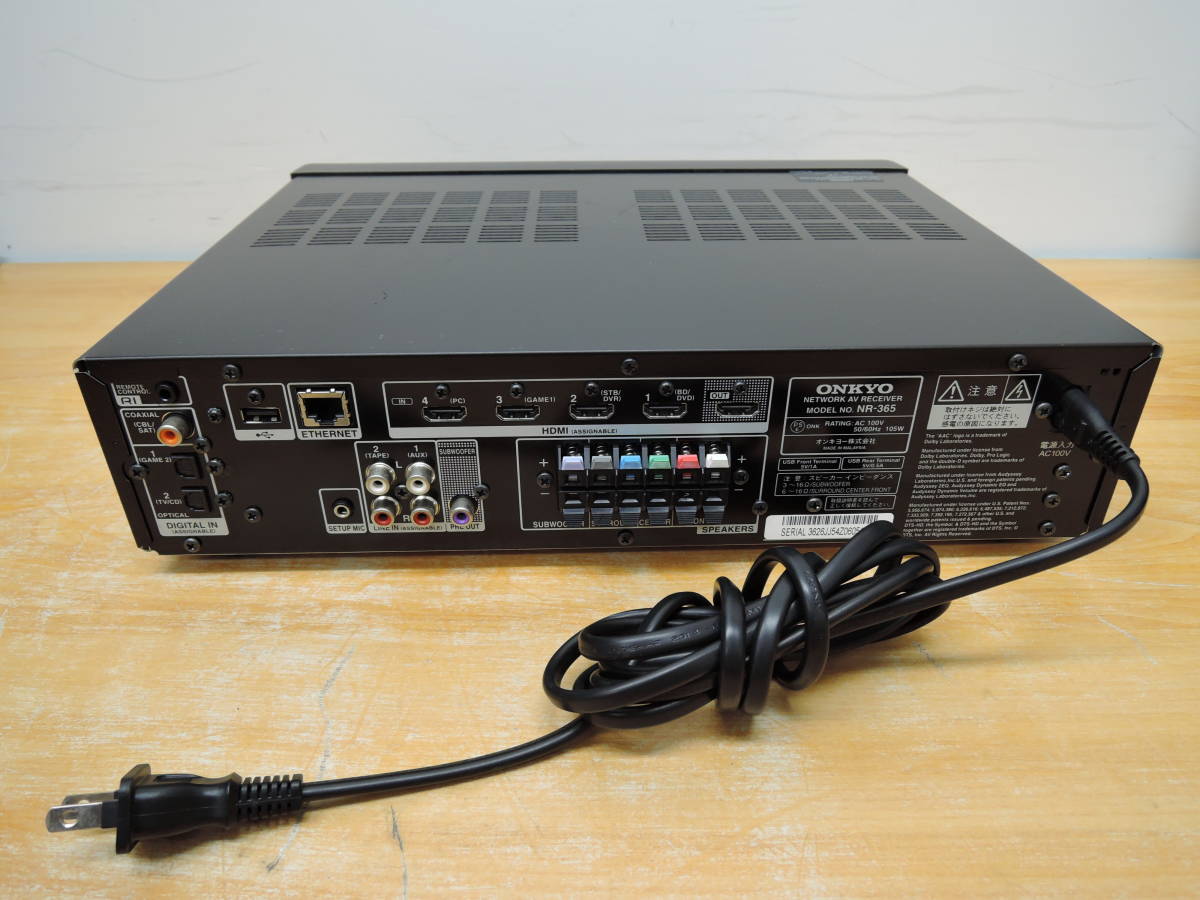 ONKYO◇5.1ch対応 ネットワークAVレシーバー◇NR-365 ONKYO NR-365(B