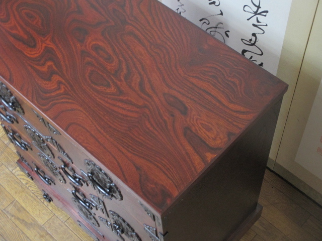 民芸家具 希少【旭川家具/神居民芸 高級和タンス 着物箪笥/カバ材/樺材
