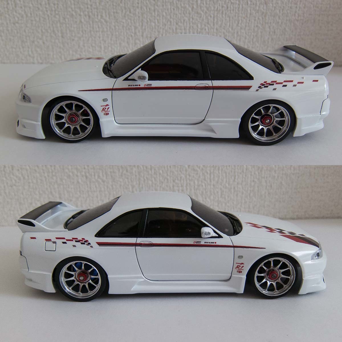 ミニッツ 自作電飾ボディ スカイラインGT-R（R33）エアロ付き