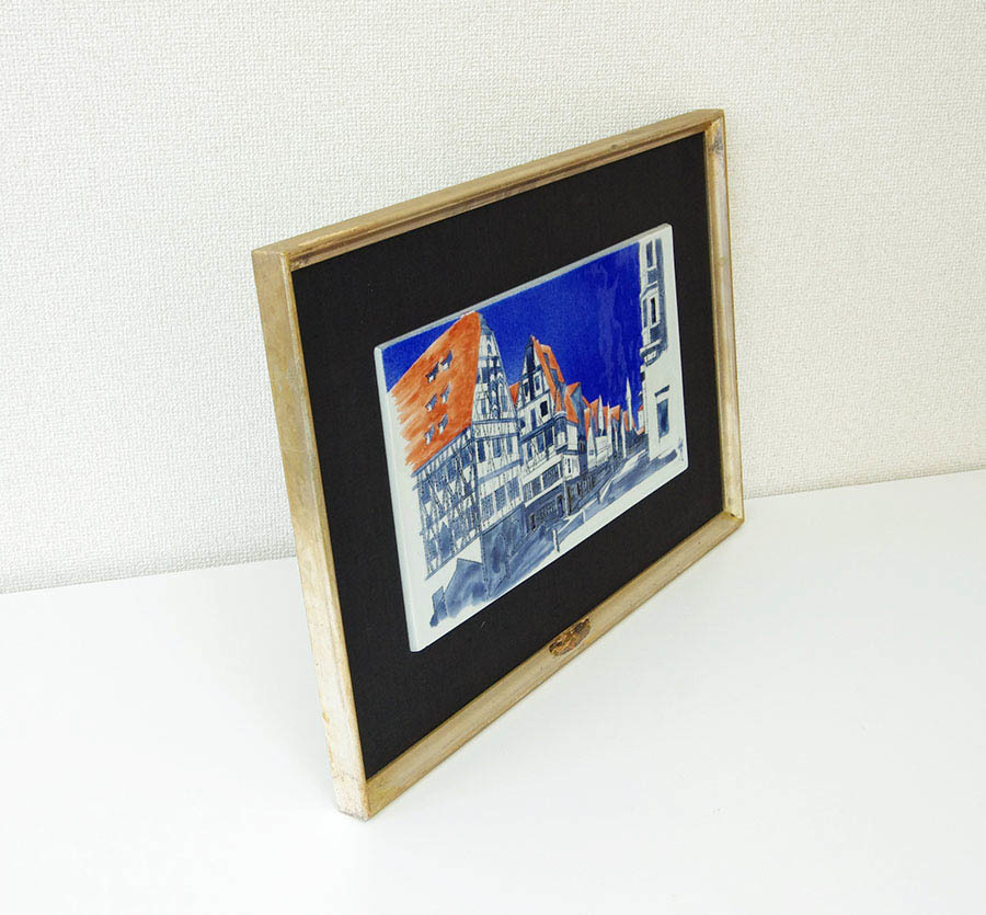 辻毅彦 辻毅彦 染錦陶額 陶板画 イタリア風景画 額装 飾額(絵画)｜売買 