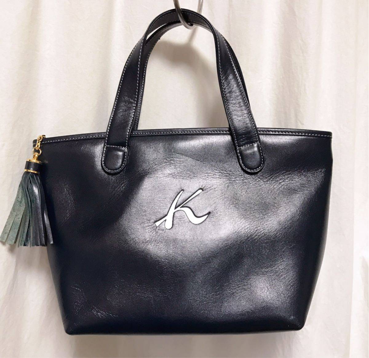 キタムラ レザー Kitamura 黒 kitamura トートバッグ タッセル 